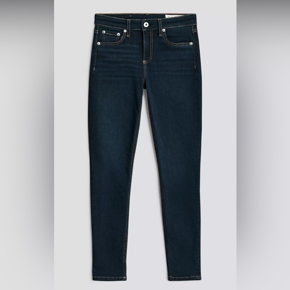 Rag & Bone Cate Ankle Skinny Jean High Stretch Denim Dark Wash
